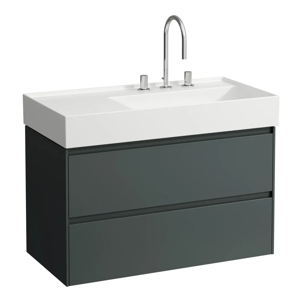 LAUFEN LANI Waschtischunterbau 900, 2 Schubladen, passend zu Kartell • LAUFEN Waschtisch H810339 880 x 450 x 515 mm #H4039621122661 - 266 - Verkehrsgrau