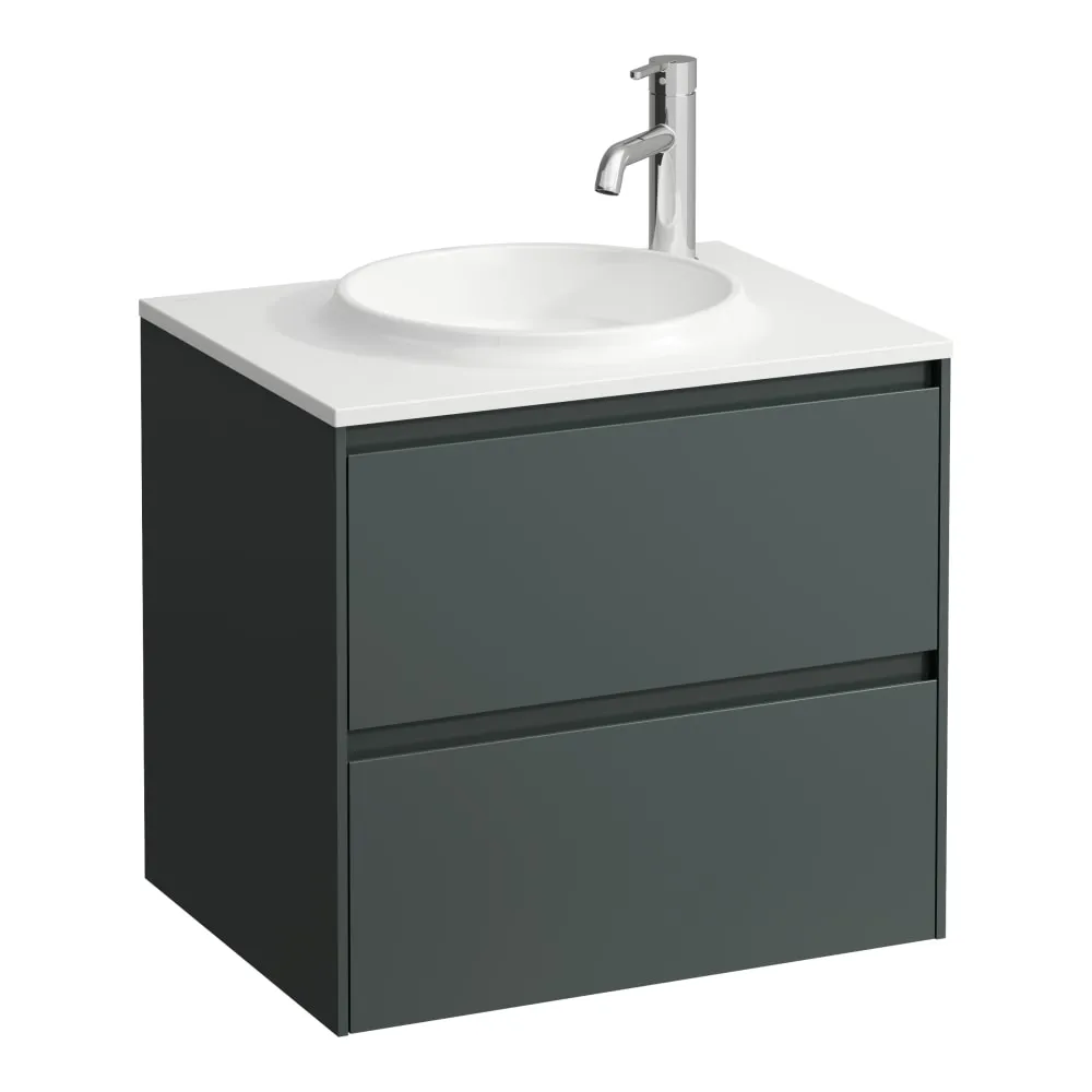 LAUFEN LANI Waschtischunterbau 600, 2 Schubladen, passend zu Marbond Waschtisch H814073 570 x 440 x 515 mm #H4042521122661 - 266 - Verkehrsgrau
