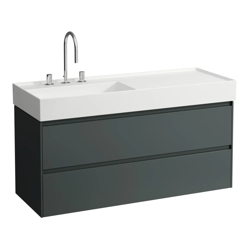 LAUFEN LANI Waschtischunterbau 1200, 2 Schubladen, passend zu Kartell • LAUFEN Waschtisch H813332 1180 x 450 x 515 mm #H4039721122661 - 266 - Verkehrsgrau