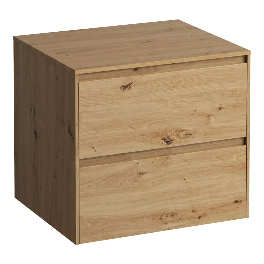 LAUFEN LANI Schubladenelement 600, 2 Schubladen, ohne Ausschnitt, Abdeckplatte 12 mm 585 x 495 x 525 mm #H4043001122671 - 267 - Wildeiche