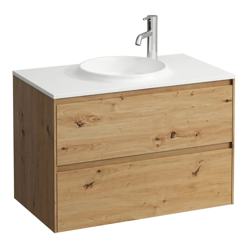 LAUFEN LANI Waschtischunterbau 800, 2 Schubladen, passend zu Marbond Waschtisch H814074 770 x 440 x 515 mm #H4042621122671 - 267 - Wildeiche
