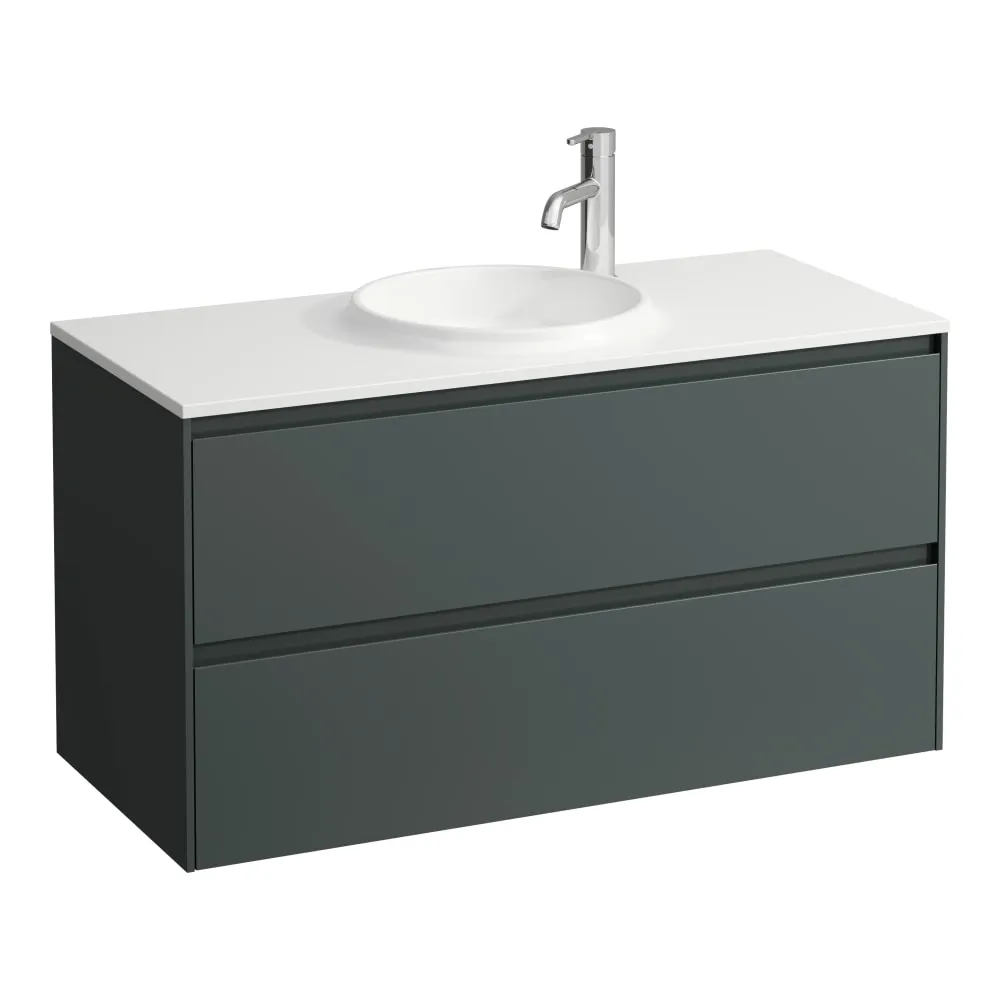LAUFEN LANI Waschtischunterbau 1000, 2 Schubladen, passend zu Marbond Waschtisch H814075 970 x 440 x 515 mm #H4042721122661 - 266 - Verkehrsgrau