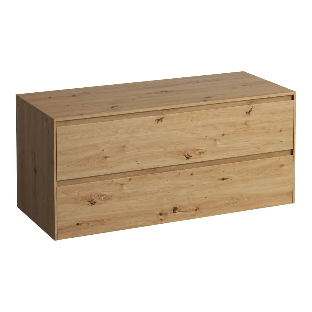 LAUFEN LANI Schubladenelement 1200, 2 Schubladen, ohne Ausschnitt, Abdeckplatte 12 mm 1180 x 495 x 525 mm #H4043301122671 - 267 - Wildeiche