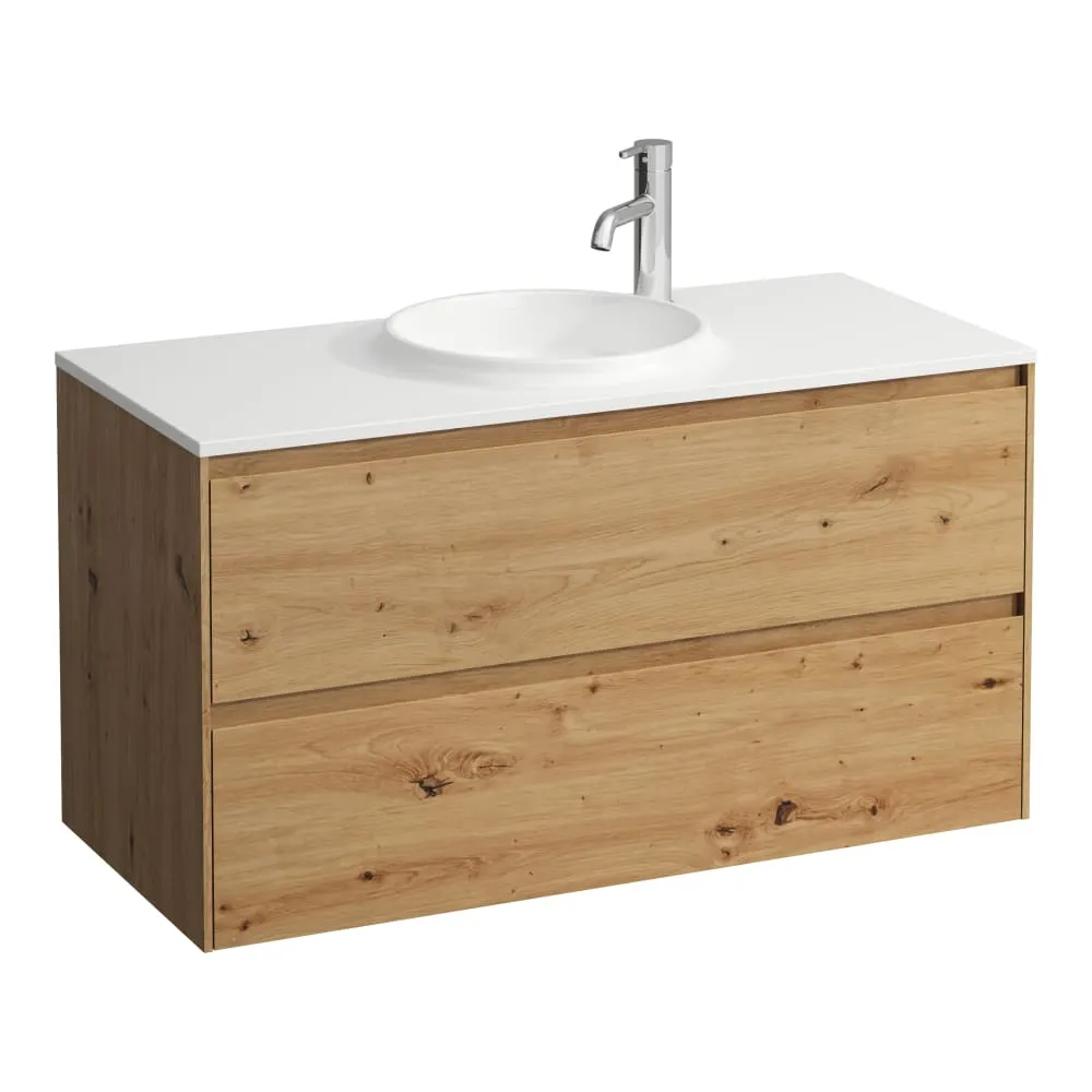 LAUFEN LANI Waschtischunterbau 1000, 2 Schubladen, passend zu Marbond Waschtisch H814075 970 x 440 x 515 mm #H4042721122671 - 267 - Wildeiche