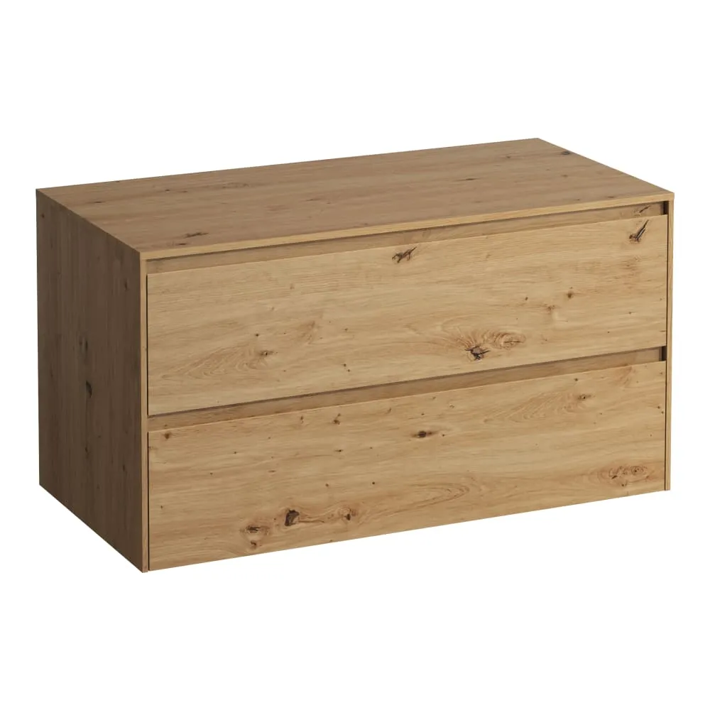 LAUFEN LANI Schubladenelement 1000, 2 Schubladen, ohne Ausschnitt, Abdeckplatte 12 mm 985 x 495 x 525 mm #H4043201122671 - 267 - Wildeiche