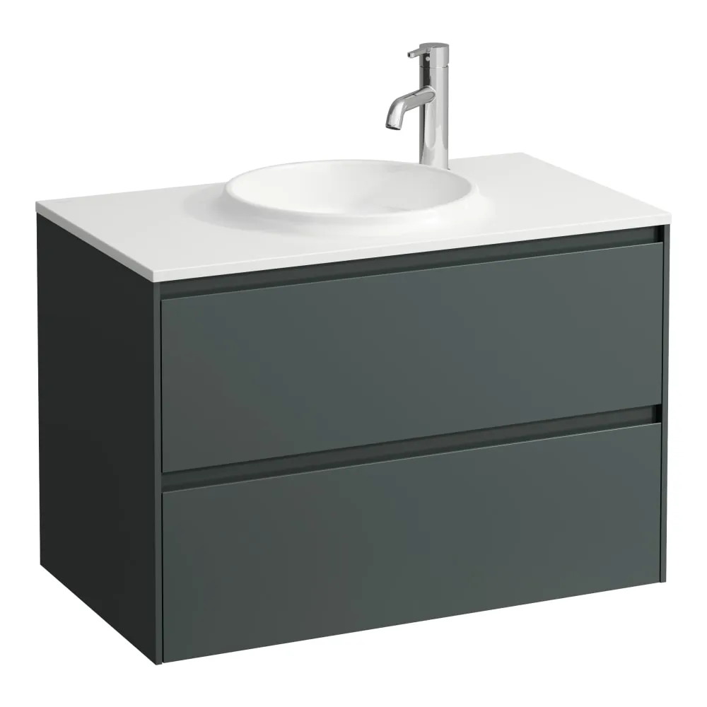 LAUFEN LANI Waschtischunterbau 800, 2 Schubladen, passend zu Marbond Waschtisch H814074 770 x 440 x 515 mm #H4042621122661 - 266 - Verkehrsgrau
