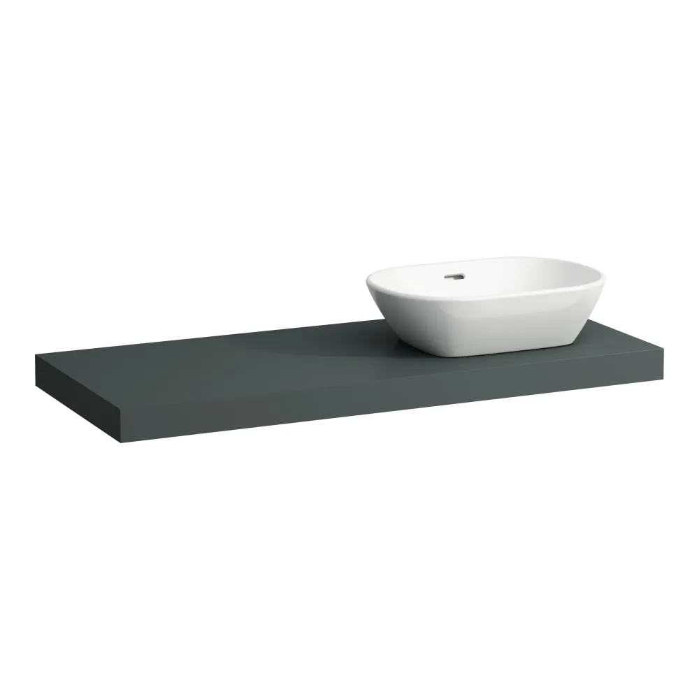 LAUFEN LANI Waschtischplatte 1200, 65 mm dick, Ausschnitt rechts, inkl. 2 Wandhalterungen 1185 x 495 x 65 mm #H4046731122661 - 266 - Verkehrsgrau