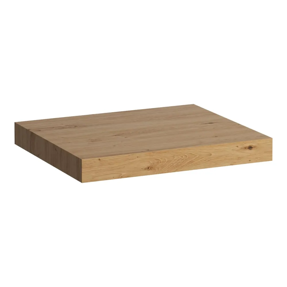 LAUFEN LANI Waschtischplatte 600, 65 mm dick, ohne Ausschnitt, inkl. 2 Wandhalterungen 585 x 495 x 65 mm #H4046401122671 - 267 - Wildeiche