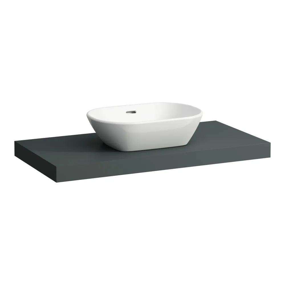 LAUFEN LANI Waschtischplatte 1000, 65 mm dick, Ausschnitt Mitte, inkl. 2 Wandhalterungen 985 x 495 x 65 mm #H4046611122661 - 266 - Verkehrsgrau
