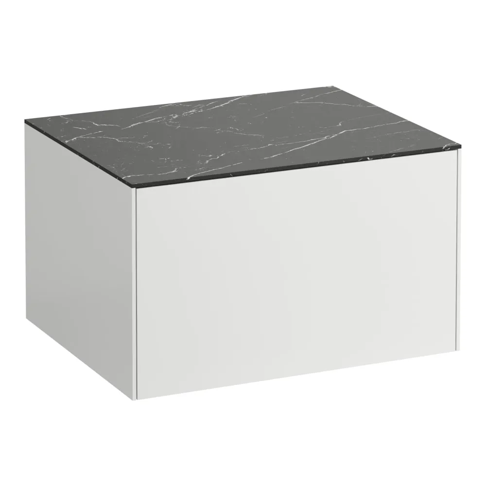 LAUFEN SONAR Schubladenelement 600, 1 Schublade, ohne Ausschnitt 575 x 455 x 340 mm #H4054000341431 - 143 - Weiß matt & Nero Marquina