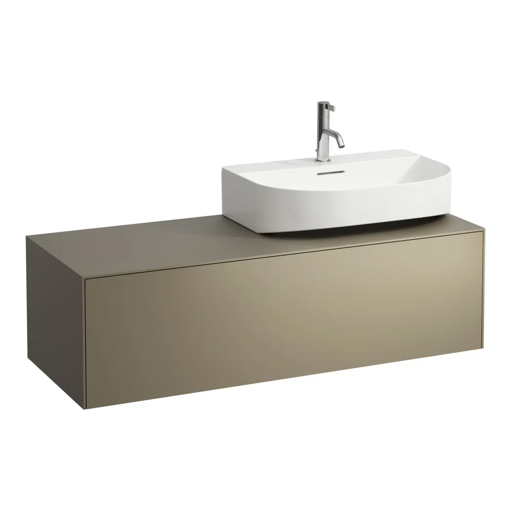 LAUFEN SONAR Schubladenelement, 1 Schublade, passend zu Aufsatzwaschtischen H816341, H816342, Ausschnitt rechts 1175 x 455 x 340 mm #H4054530340421 - 042 - Titan (lackiert)