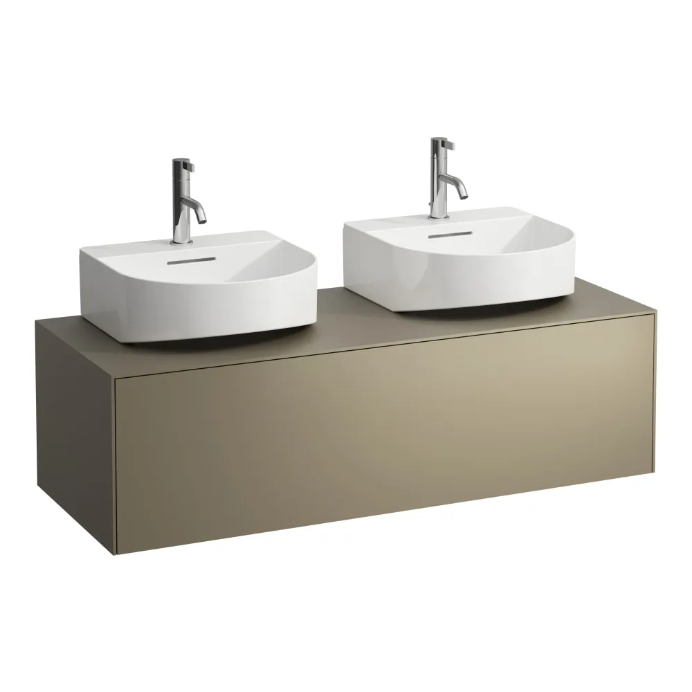 LAUFEN SONAR Schubladenelement, 1 Schublade, passend zu Aufsatzhandwaschbecken H816341, Ausschnitt links und rechts 1175 x 455 x 340 mm #H4054540340421 - 042 - Titan (lackiert)