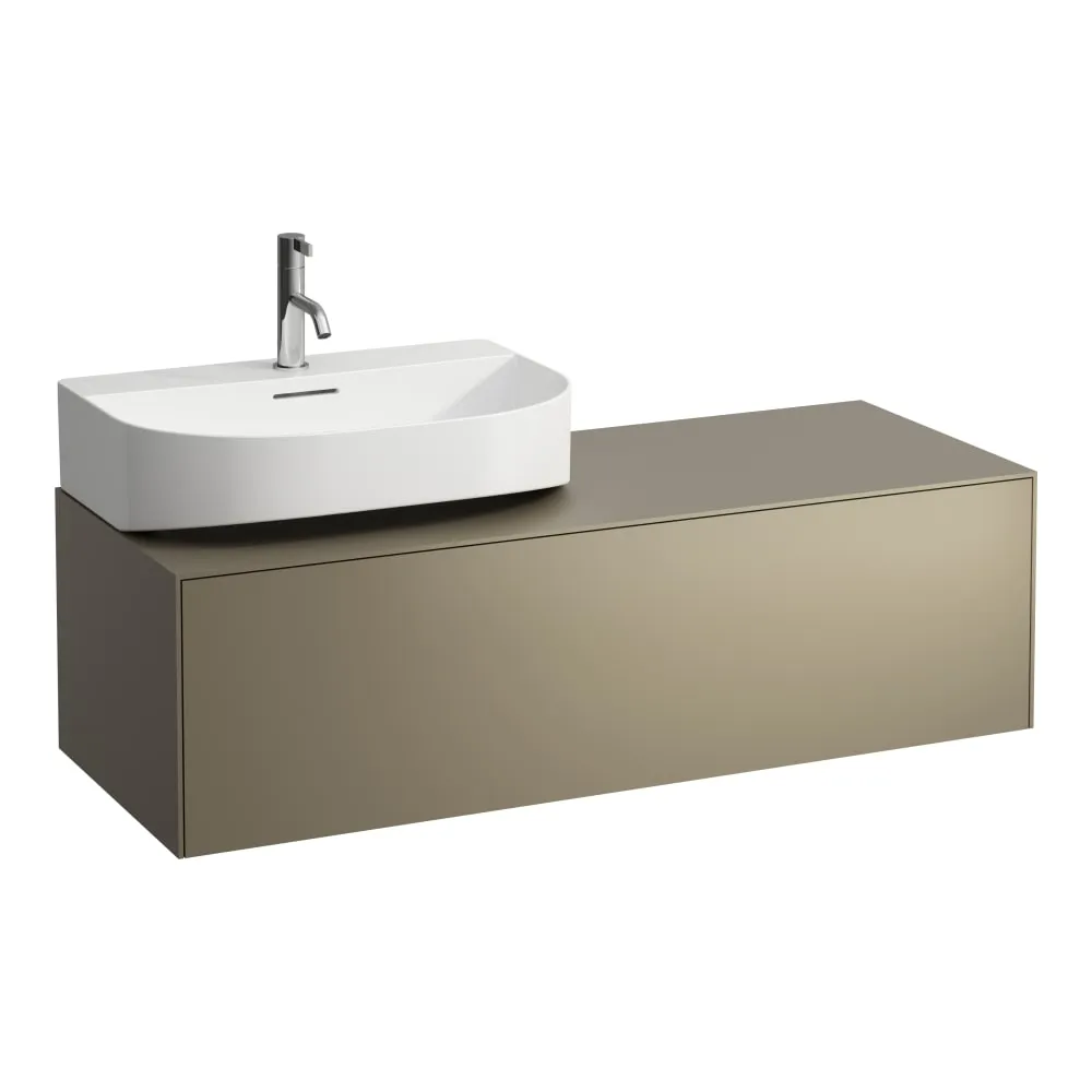LAUFEN SONAR Schubladenelement, 1 Schublade, passend zu Aufsatzwaschtischen H816341, H816342, Ausschnitt links 1175 x 455 x 340 mm #H4054520340421 - 042 - Titan (lackiert)