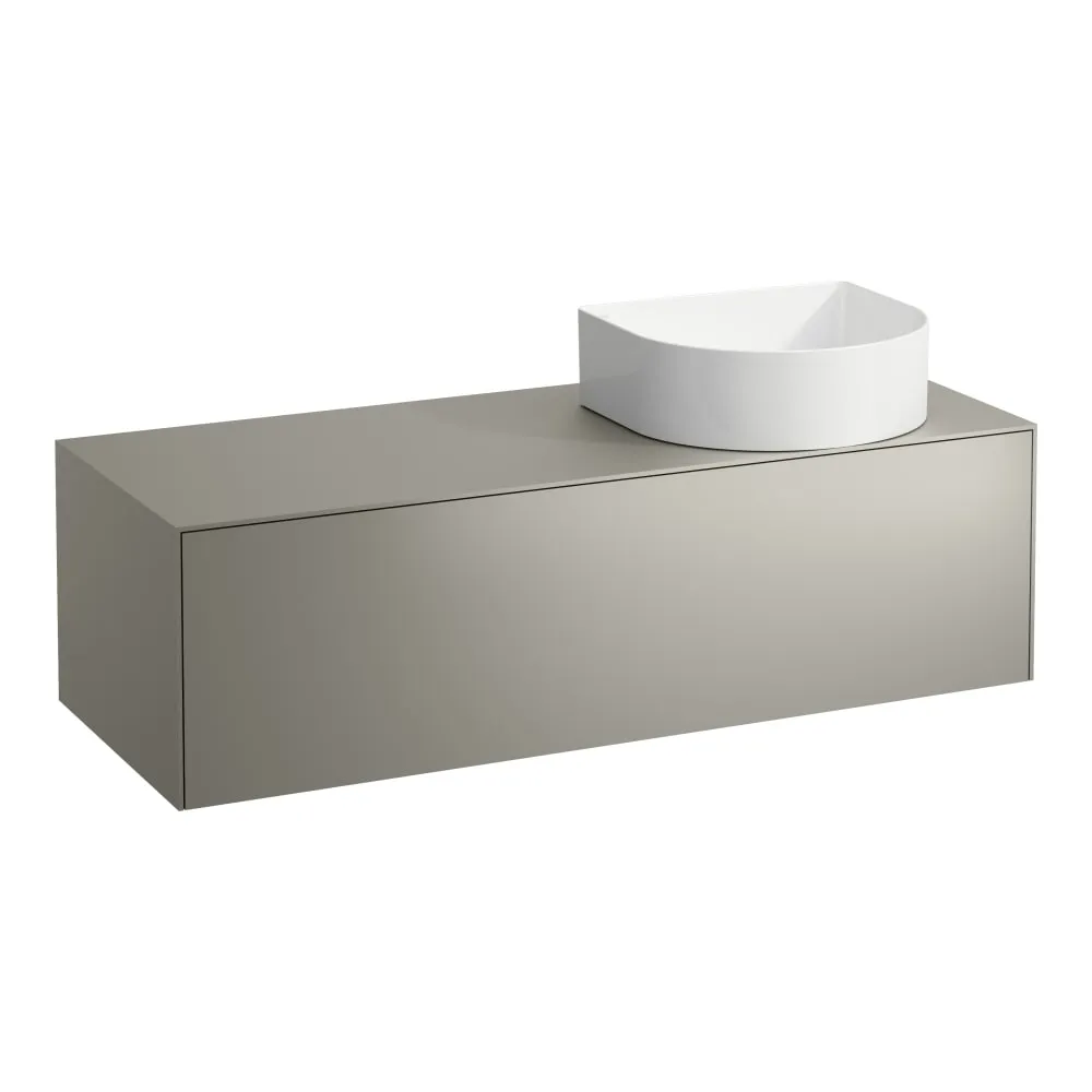 LAUFEN SONAR Schubladenelement, 1 Schublade, passend zu Waschtisch-Schalen H812340, H812341, H812342, H812343, Ausschnitt rechts 1175 x 455 x 340 mm #H4054230340421 - 042 - Titan (lackiert)
