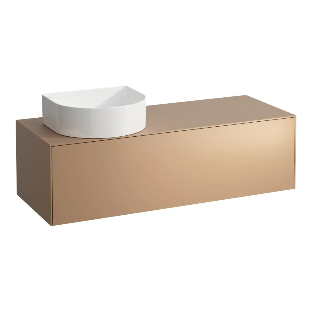 LAUFEN SONAR Schubladenelement, 1 Schublade, passend zu Waschtisch-Schalen H812340, H812341, H812342, H812343, Ausschnitt links 1175 x 455 x 340 mm #H4054220340411 - 041 - Kupfer (lackiert)