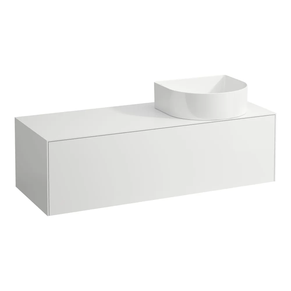 LAUFEN SONAR Schubladenelement, 1 Schublade, passend zu Waschtisch-Schalen H812340, H812341, H812342, H812343, Ausschnitt rechts 1175 x 455 x 340 mm #H4054230341701 - 170 - Weiß matt