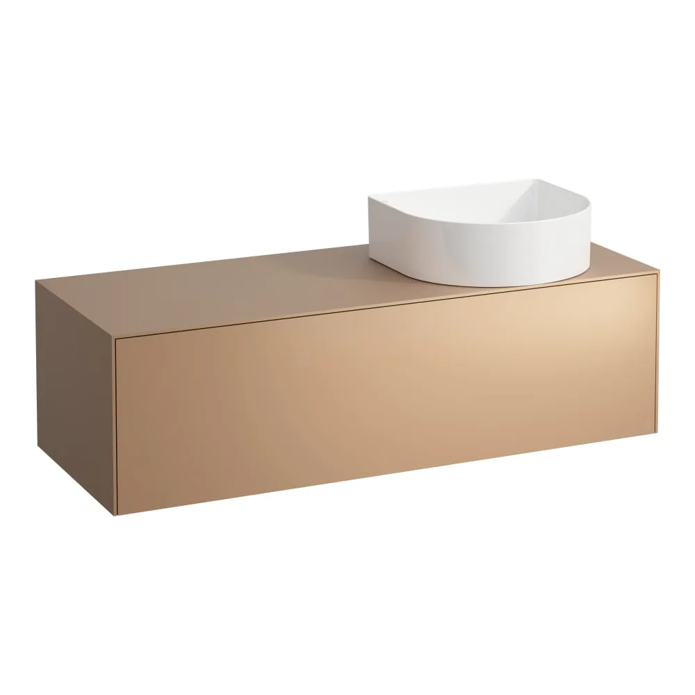 LAUFEN SONAR Schubladenelement, 1 Schublade, passend zu Waschtisch-Schalen H812340, H812341, H812342, H812343, Ausschnitt rechts 1175 x 455 x 340 mm #H4054230340411 - 041 - Kupfer (lackiert)