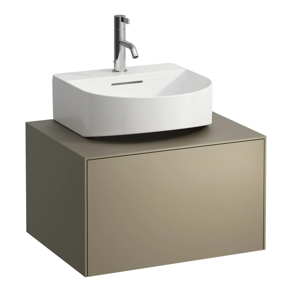 LAUFEN SONAR Schubladenelement, 1 Schublade, passend zu Aufsatzhandwaschbecken H816341, Ausschnitt Mitte 575 x 455 x 340 mm #H4054310340421 - 042 - Titan (lackiert)