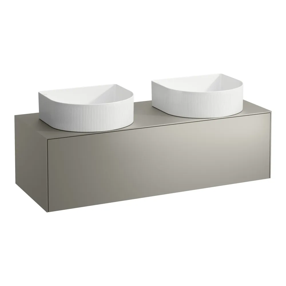 LAUFEN SONAR Schubladenelement, 1 Schublade, passend zu Waschtisch-Schalen H812340, H812341, H812342, H812343, Ausschnitt links und rechts 1175 x 455 x 340 mm #H4054240340421 - 042 - Titan (lackiert)