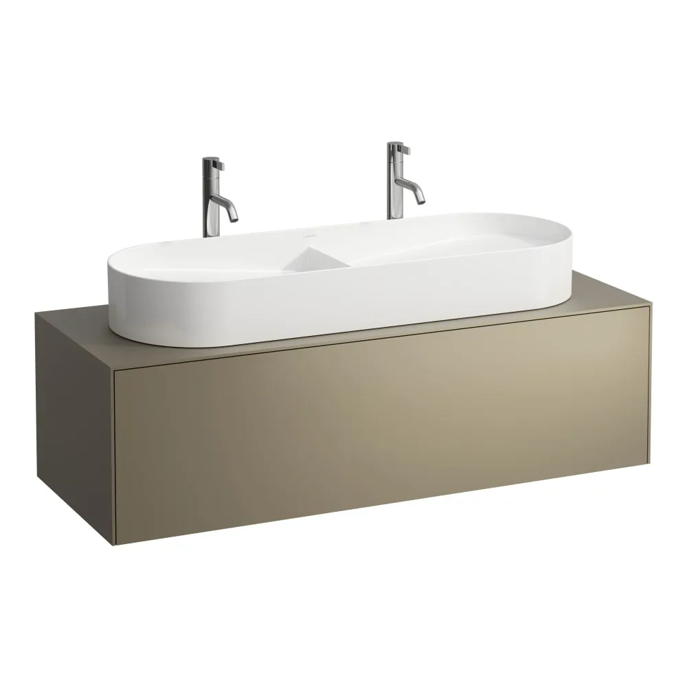 LAUFEN SONAR Schubladenelement, 1 Schublade, passend zu Doppelwaschtisch-Schalen H812348, H812349, Ausschnitt Mitte 1175 x 455 x 340 mm #H4054710340421 - 042 - Titan (lackiert)