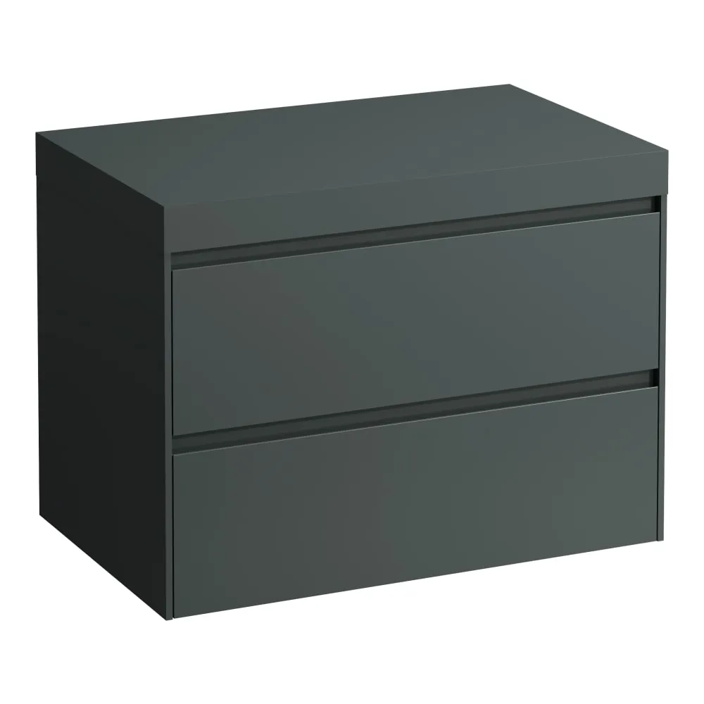 LAUFEN LANI Modular 800, Waschtischplatte 65 mm (.266 Verkehrsgrau), ohne Ausschnitt, 2 Schubladen 785 x 495 x 580 mm #H4055501122661 - 266 - Verkehrsgrau