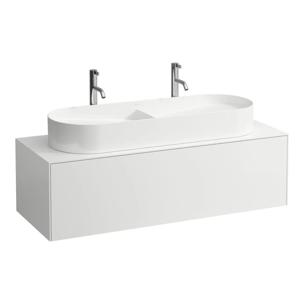 LAUFEN SONAR Schubladenelement, 1 Schublade, passend zu Doppelwaschtisch-Schalen H812348, H812349, Ausschnitt Mitte 1175 x 455 x 340 mm #H4054710341701 - 170 - Weiß matt