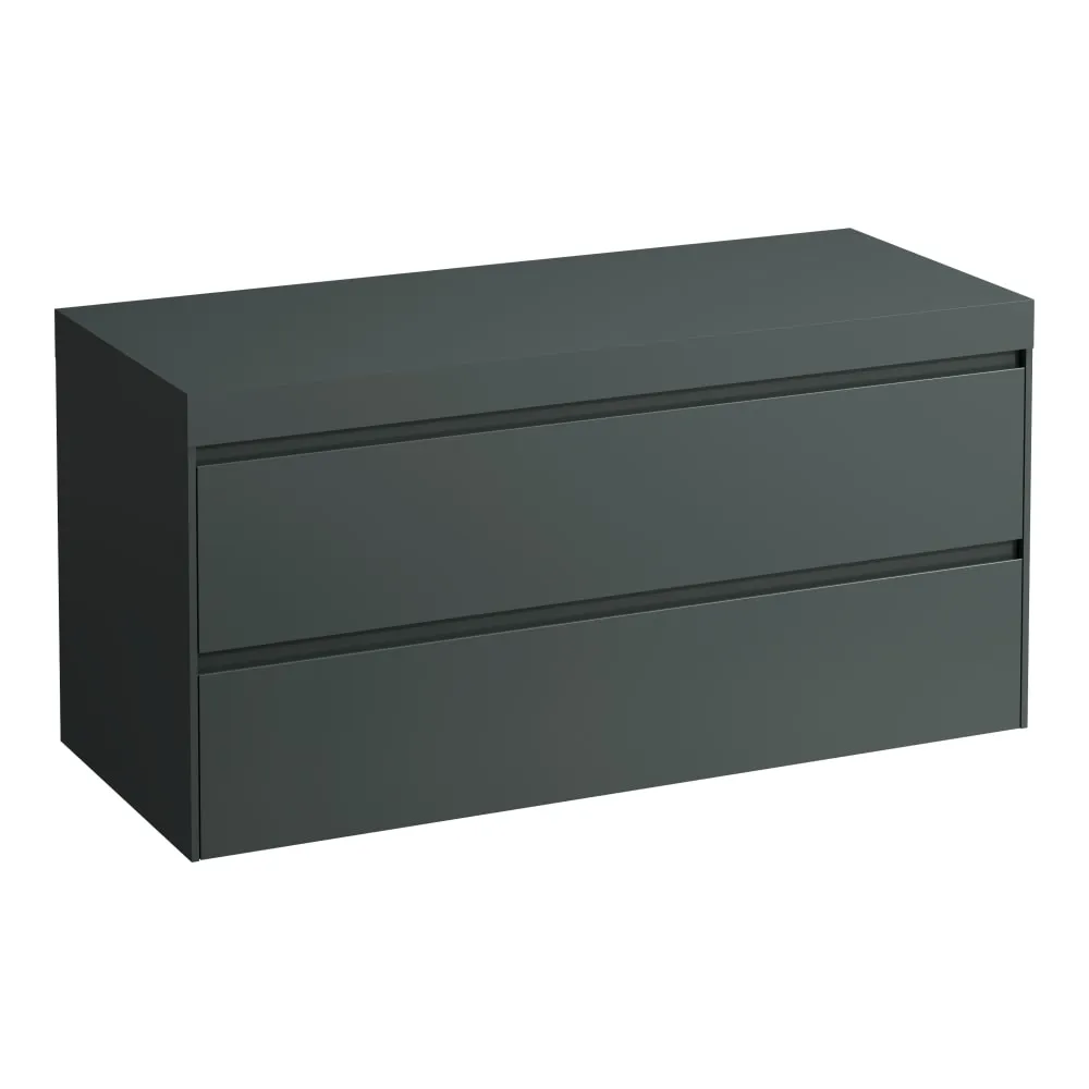 LAUFEN LANI Modular 1200, Waschtischplatte 65 mm (.266 Verkehrsgrau), ohne Ausschnitt, 2 Schubladen 1185 x 495 x 580 mm #H4055701122661 - 266 - Verkehrsgrau