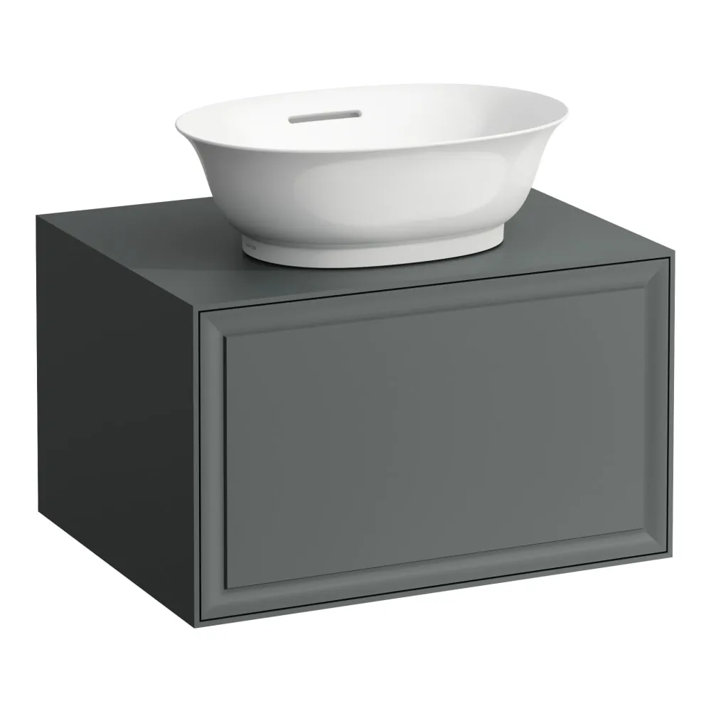 LAUFEN THE NEW CLASSIC Schubladenelement 600, 1 Schublade, mit Ausschnitt Mitte, passend zu Waschtisch-Schalen H812850, H812851, H812852, H812853 575 x 455 x 345 mm #H4060010856271 - 627 - Verkehrsgrau