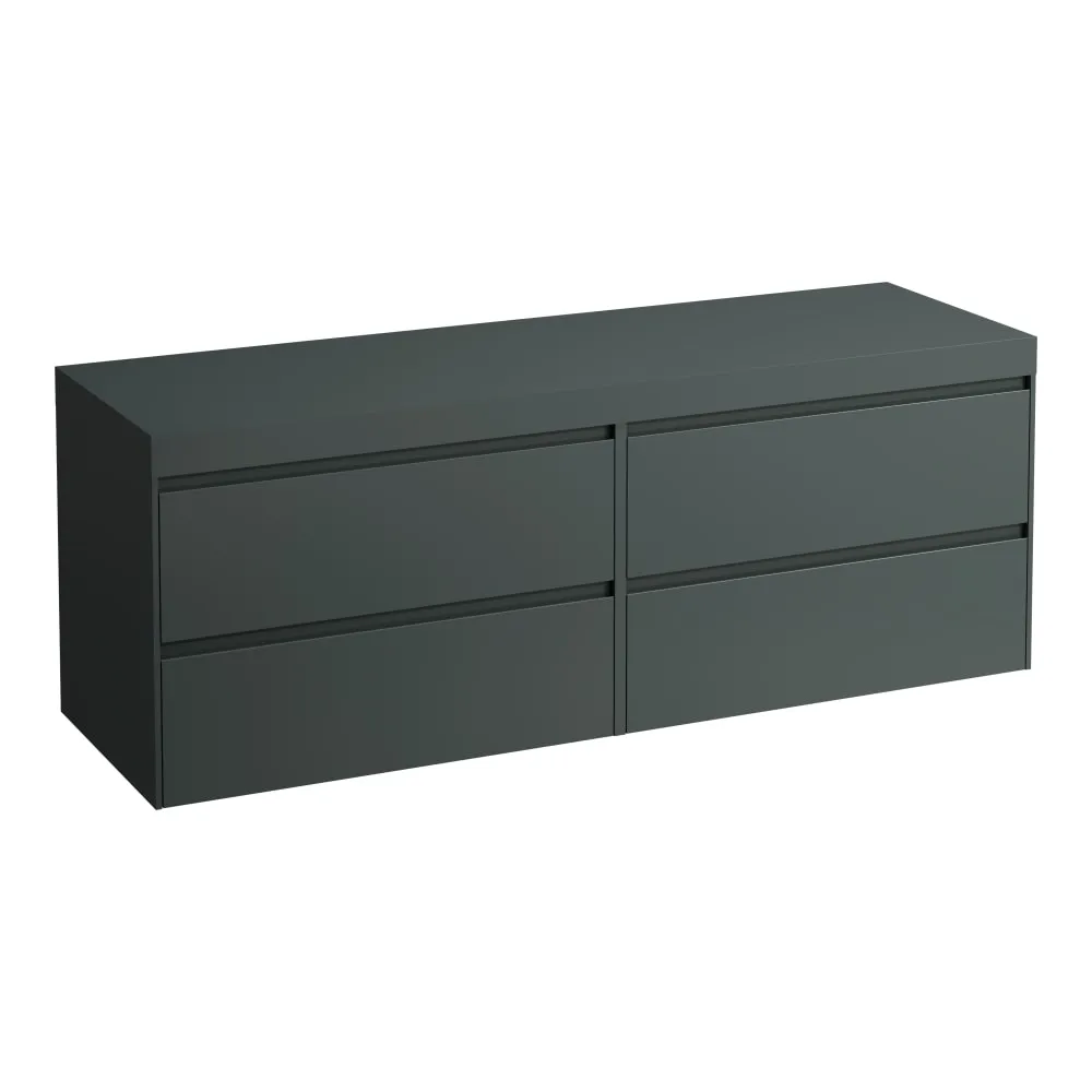 LAUFEN LANI Modular 1600, Waschtischplatte 65 mm (.266 Verkehrsgrau), ohne Ausschnitt, 4 Schubladen: Element 800 + Element 800 1570 x 495 x 580 mm #H4055901122661 - 266 - Verkehrsgrau
