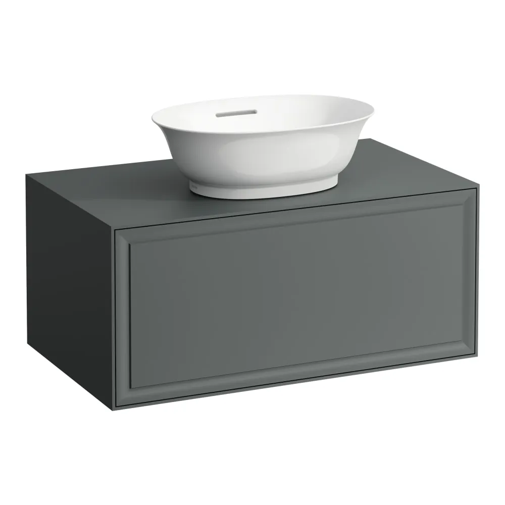 LAUFEN THE NEW CLASSIC Schubladenelement 800, 1 Schublade, mit Ausschnitt Mitte, passend zu Waschtisch-Schalen H812850, H812851, H812852, H812853 775 x 455 x 345 mm #H4060110856271 - 627 - Verkehrsgrau