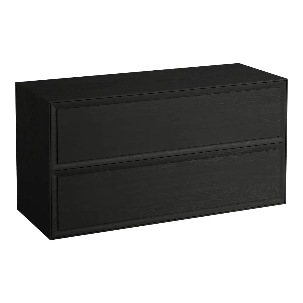 LAUFEN THE NEW CLASSIC Schubladenelement 1200, 2 Schubladen, ohne Ausschnitt 1175 x 455 x 600 mm #H4060260856281 - 628 - Geschwärzte Eiche
