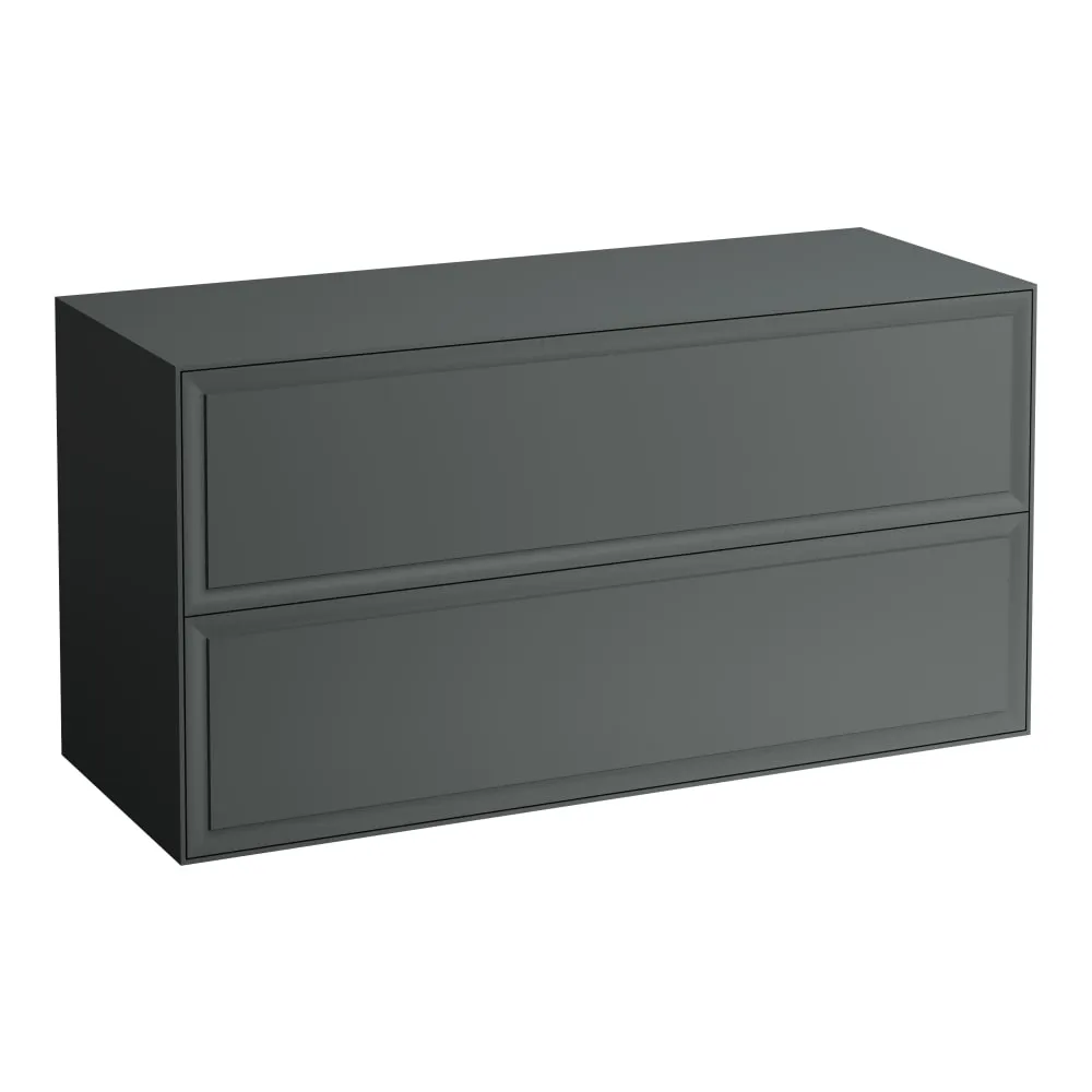 LAUFEN THE NEW CLASSIC Schubladenelement 1200, 2 Schubladen, ohne Ausschnitt 1175 x 455 x 600 mm #H4060260856271 - 627 - Verkehrsgrau