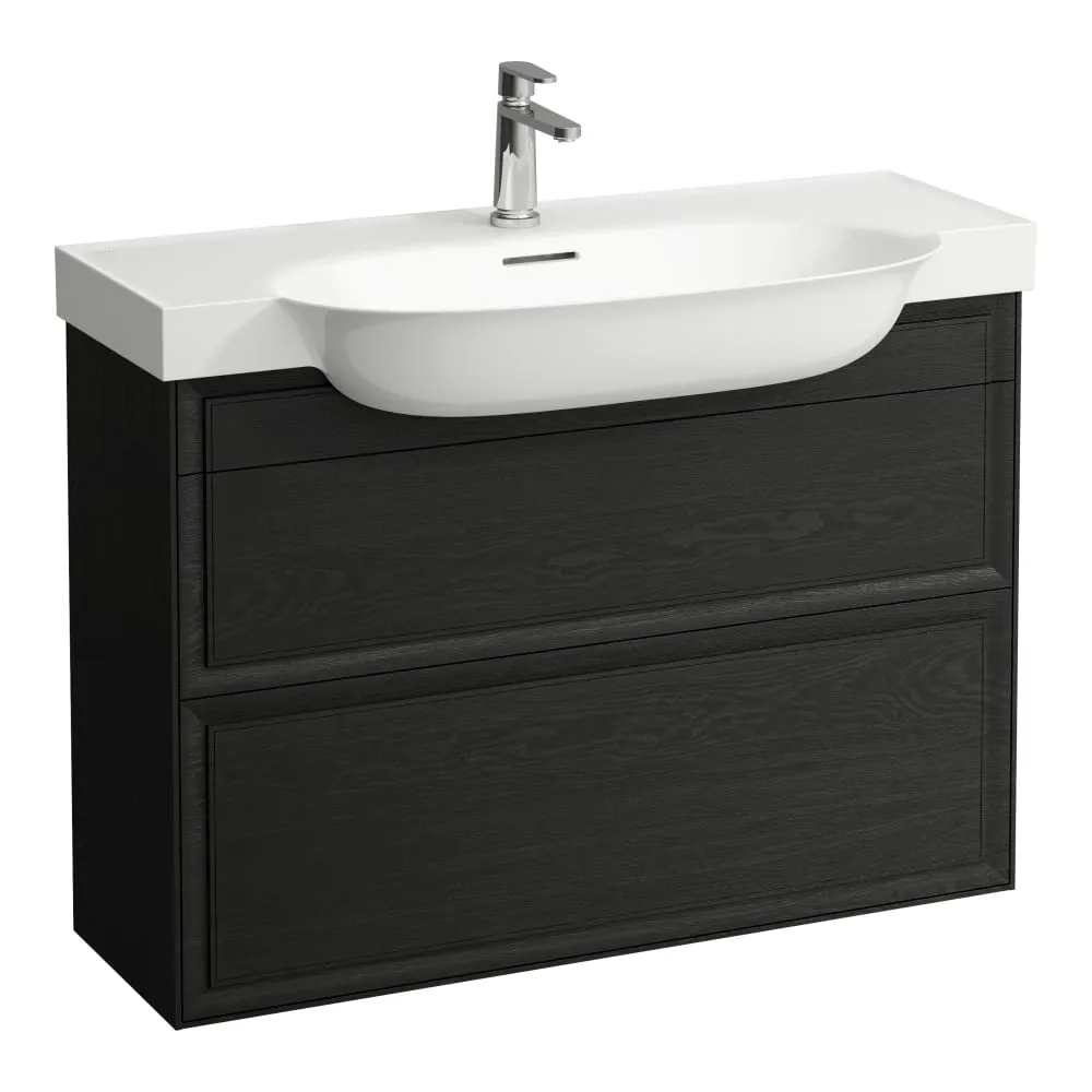 LAUFEN THE NEW CLASSIC Waschtischunterbau, 2 Schubladen, passend zu Waschtisch H813857 975 x 315 x 665 mm #H4060920856281 - 628 - Geschwärzte Eiche