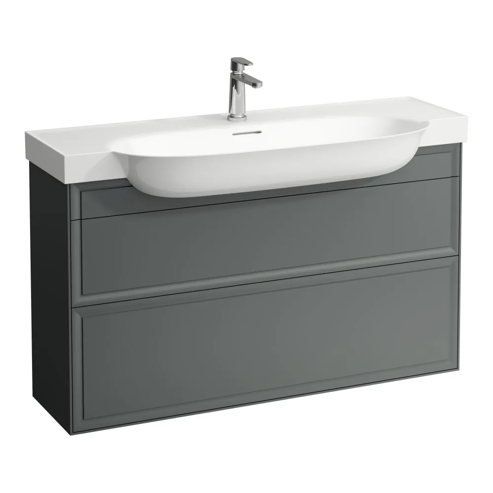 LAUFEN THE NEW CLASSIC Waschtischunterbau, 2 Schubladen, passend zu Möbelwaschtisch H813858 1175 x 315 x 675 mm #H4060520856271 - 627 - Verkehrsgrau