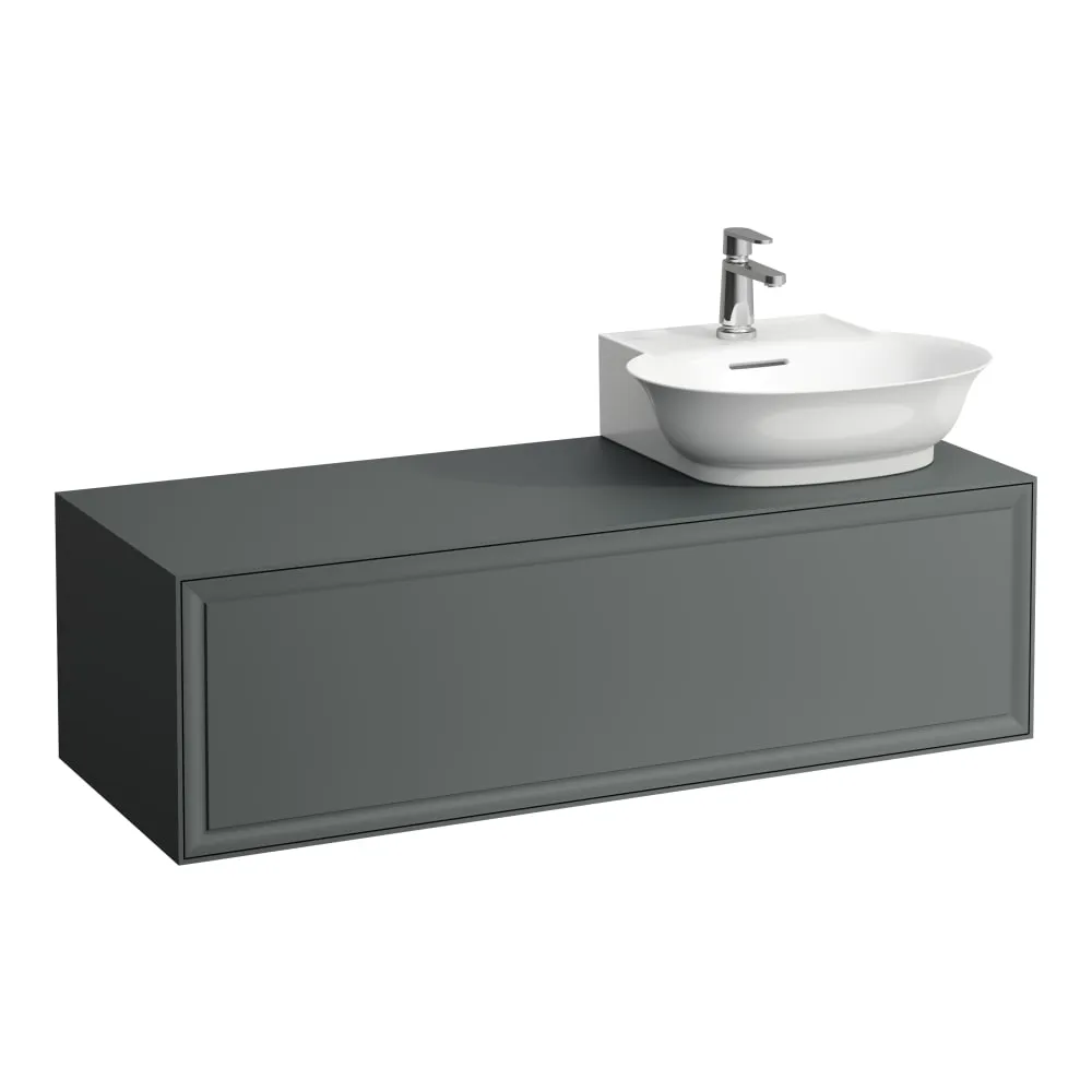 LAUFEN THE NEW CLASSIC Schubladenelement 1200, 1 Schublade, Ausschnitt rechts, passend zu Aufsatzhandwaschbecken H816852 1175 x 455 x 345 mm #H4060860856271 - 627 - Verkehrsgrau