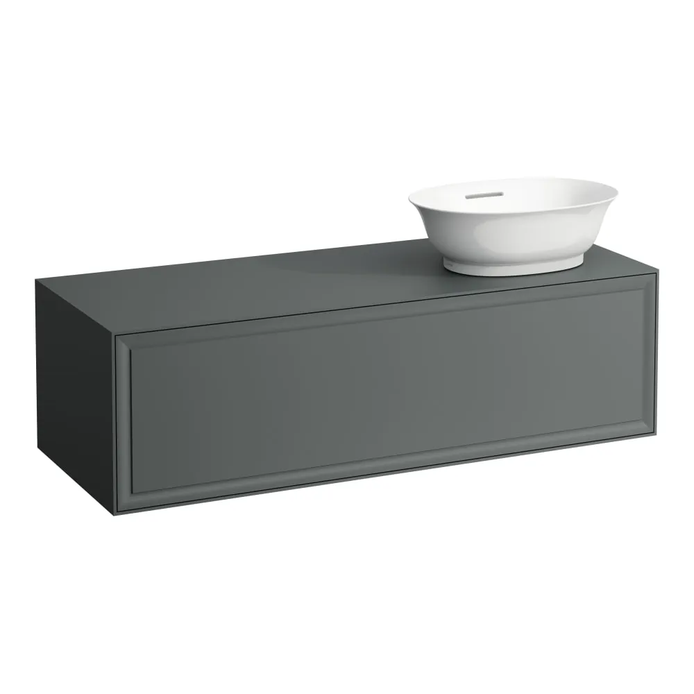LAUFEN THE NEW CLASSIC Schubladenelement 1200, 1 Schublade, Ausschnitt rechts, passend zu Waschtisch-Schalen H812850, H812851, H812852, H812853 1175 x 455 x 345 mm #H4060820856271 - 627 - Verkehrsgrau