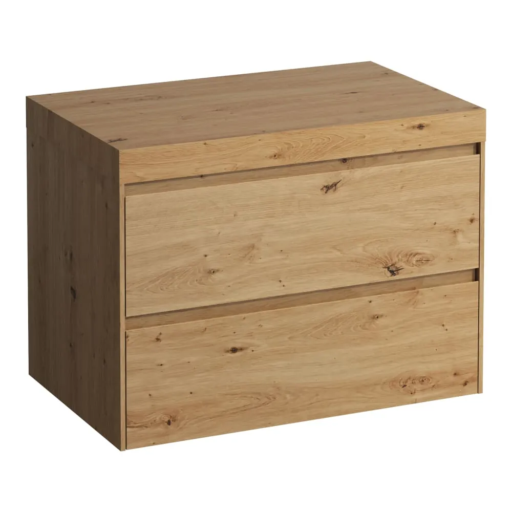 LAUFEN LANI Modular 800, Waschtischplatte 65 mm (.267 Wildeiche), ohne Ausschnitt, 2 Schubladen 785 x 495 x 580 mm #H4065501122671 - 267 - Wildeiche