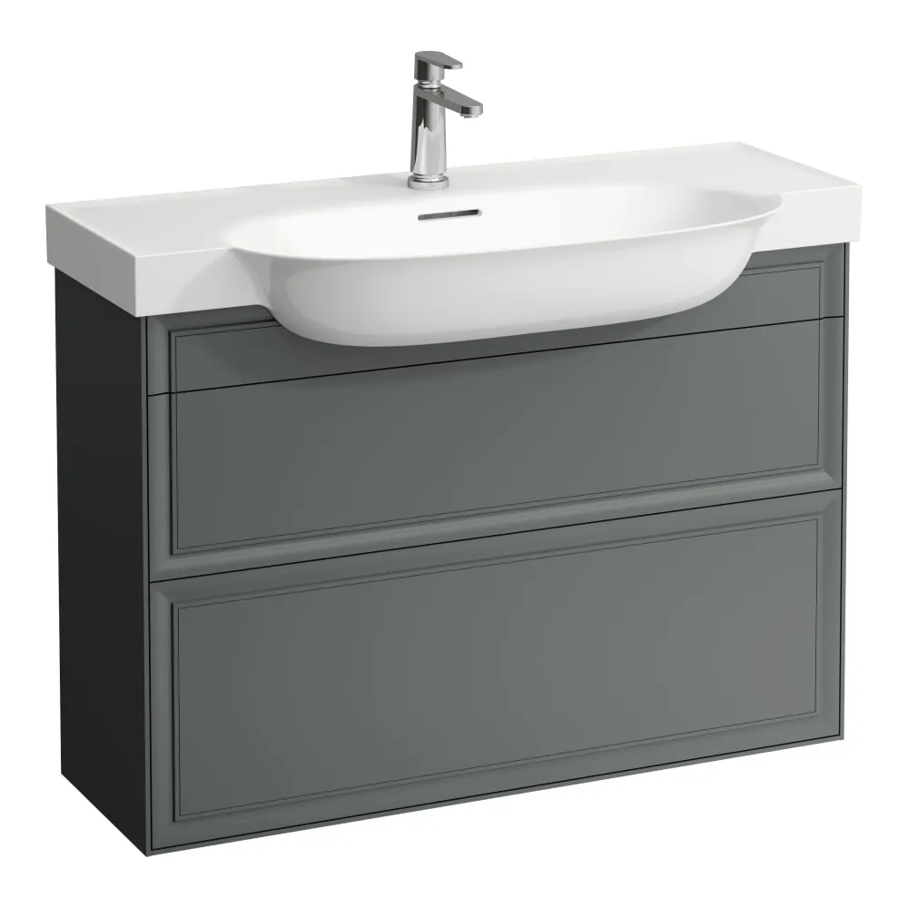 LAUFEN THE NEW CLASSIC Waschtischunterbau, 2 Schubladen, passend zu Waschtisch H813857 975 x 315 x 665 mm #H4060920856271 - 627 - Verkehrsgrau