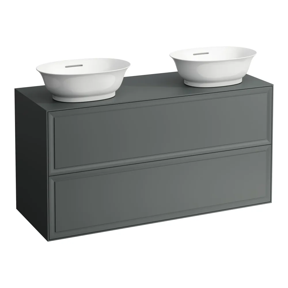 LAUFEN THE NEW CLASSIC Schubladenelement 1200, 2 Schubladen, passend zu Waschtisch-Schalen H812850 und H812851 1175 x 455 x 600 mm #H4060890856271 - 627 - Verkehrsgrau