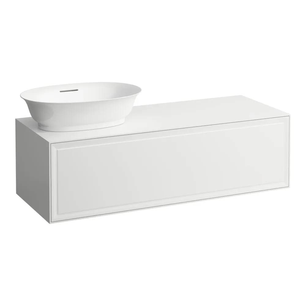 LAUFEN THE NEW CLASSIC Schubladenelement 1200, 1 Schublade, Ausschnitt links, passend zu Waschtisch-Schalen H812850, H812851, H812852, H812853 1175 x 455 x 345 mm #H4060810856311 - 631 - Weiß glänzend