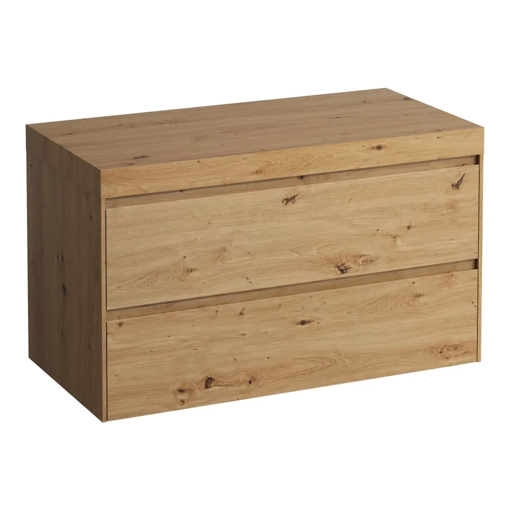 LAUFEN LANI Modular 1000, Waschtischplatte 65 mm (.267 Wildeiche), ohne Ausschnitt, 2 Schubladen 985 x 495 x 580 mm #H4065601122671 - 267 - Wildeiche