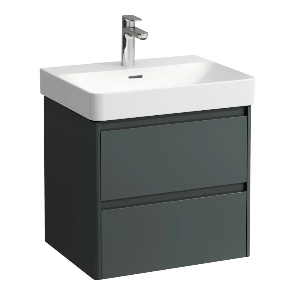 LAUFEN BASE 2.0 Waschtischunterbau 600, 2 Schubladen, passend zu Pro S Waschtisch H810963 / PRO X 810863 570 x 445 x 515 mm #H4112721082661 - 266 - Verkehrsgrau