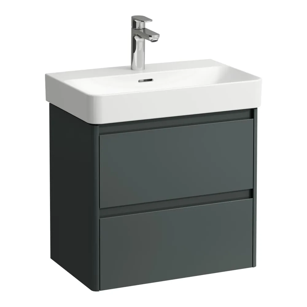 LAUFEN BASE 2.0 Waschtischunterbau 600, 2 Schubladen, passend zu Pro S Waschtisch H818959 / PRO X H818863 570 x 360 x 515 mm #H4112621082661 - 266 - Verkehrsgrau