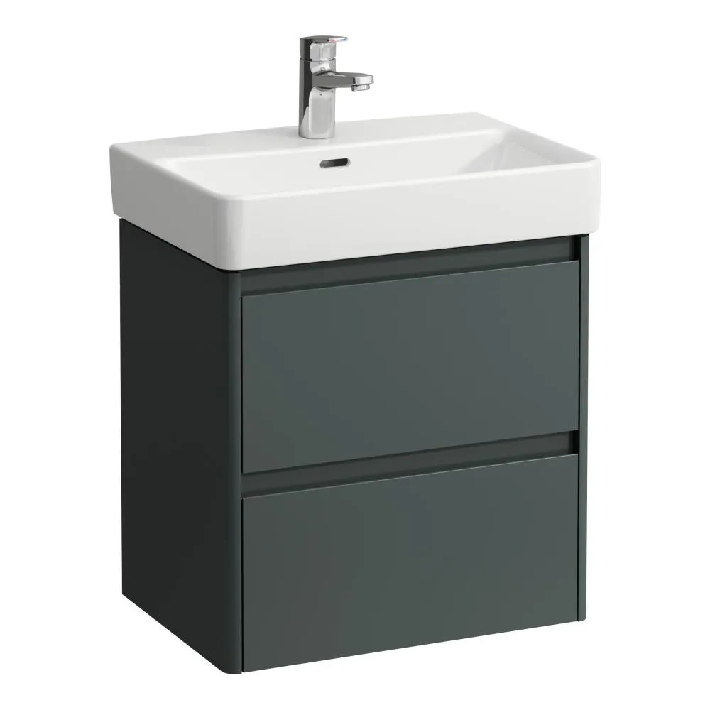 LAUFEN BASE 2.0 Waschtischunterbau 550, 2 Schubladen, passend zu Pro S Waschtisch H818958 / PRO X H818862 520 x 360 x 515 mm #H4112521082661 - 266 - Verkehrsgrau