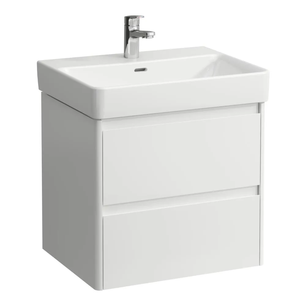 LAUFEN BASE 2.0 Waschtischunterbau 600, 2 Schubladen, passend zu Pro S Waschtisch H810963 / PRO X 810863 570 x 445 x 515 mm #H4112721082611 - 261 - Weiß glänzend