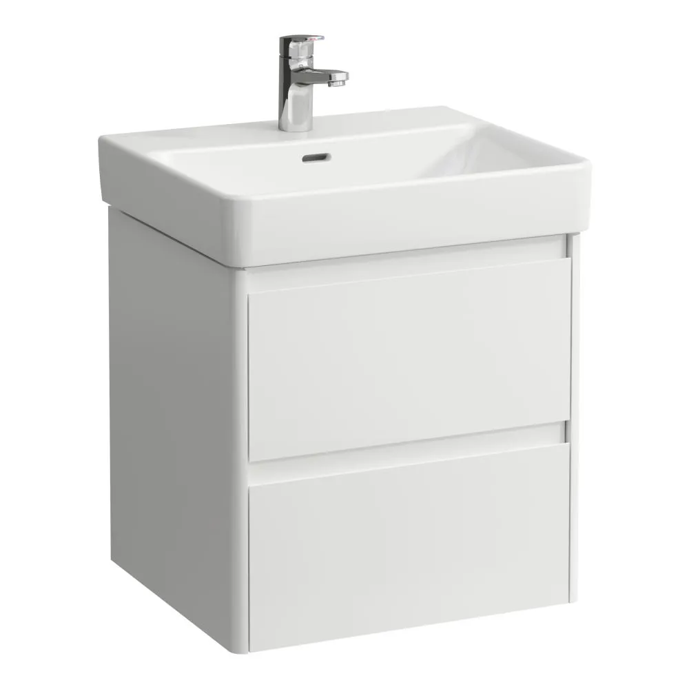 LAUFEN BASE 2.0 Waschtischunterbau 550, 2 Schubladen, passend zu Pro S Waschtisch H810962 / PRO X 810862 520 x 445 x 515 mm #H4112421082611 - 261 - Weiß glänzend