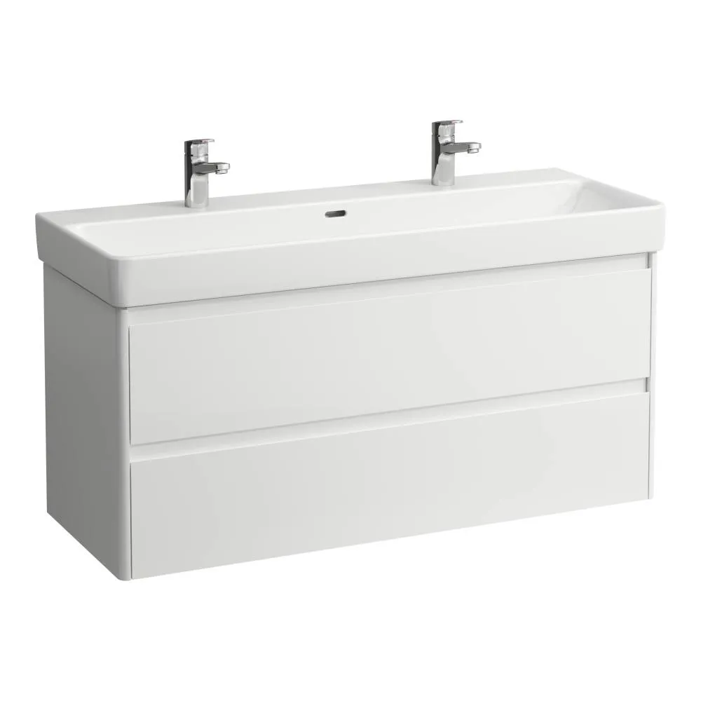 LAUFEN BASE 2.0 Waschtischunterbau 1200, 2 Schubladen, passend zu Pro S Waschtisch H814965 / PRO X 814861 1170 x 445 x 515 mm #H4113221082611 - 261 - Weiß glänzend