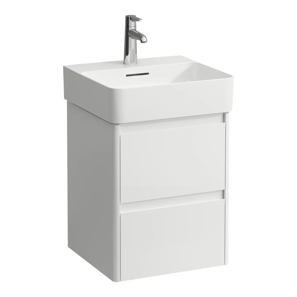 LAUFEN BASE 2.0 Waschtischunterbau 450, 2 Schubladen, passend zu VAL Waschtisch H815281 420 x 400 x 515 mm #H4113521082611 - 261 - Weiß glänzend