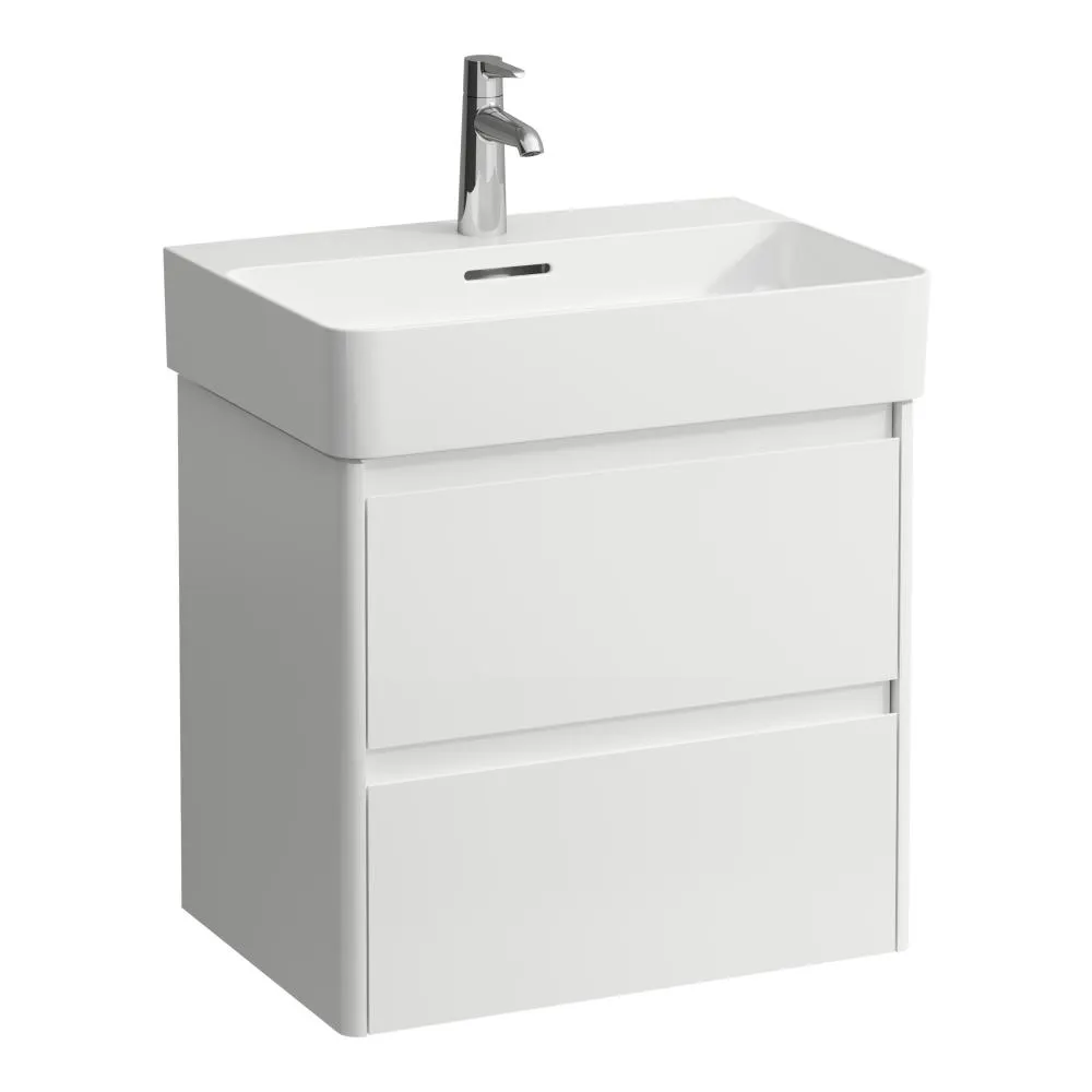 LAUFEN BASE 2.0 Waschtischunterbau 600, 2 Schubladen, passend zu VAL Waschtisch H810283 570 x 400 x 515 mm #H4113721082611 - 261 - Weiß glänzend