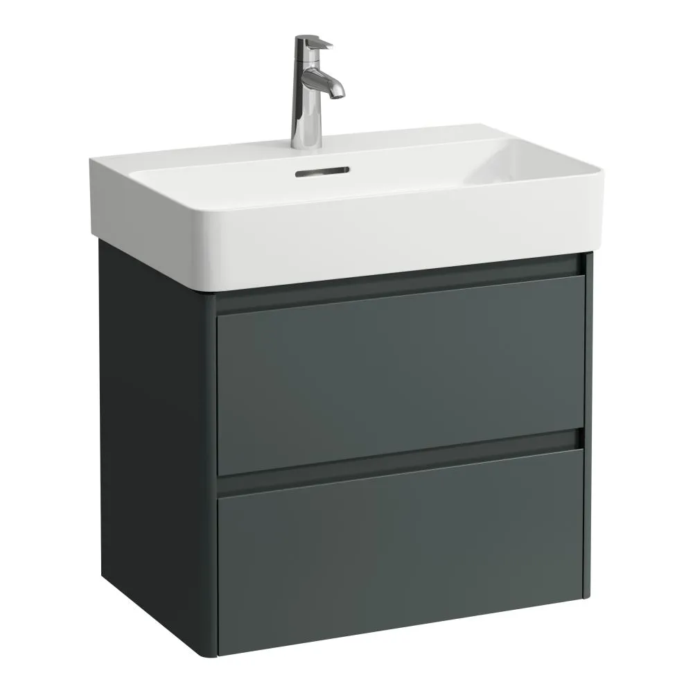LAUFEN BASE 2.0 Waschtischunterbau 650, 2 Schubladen, passend zu VAL Waschtisch H810284 620 x 400 x 515 mm #H4113921082661 - 266 - Verkehrsgrau